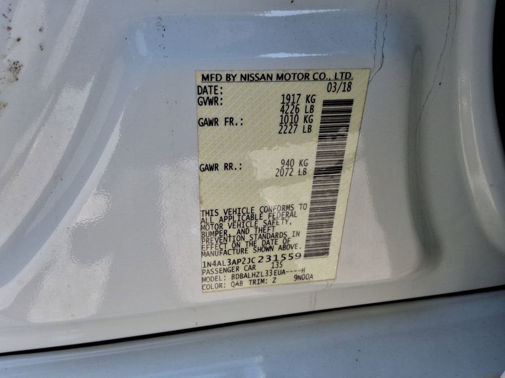 2018 Nissan Altima 2.5 SR