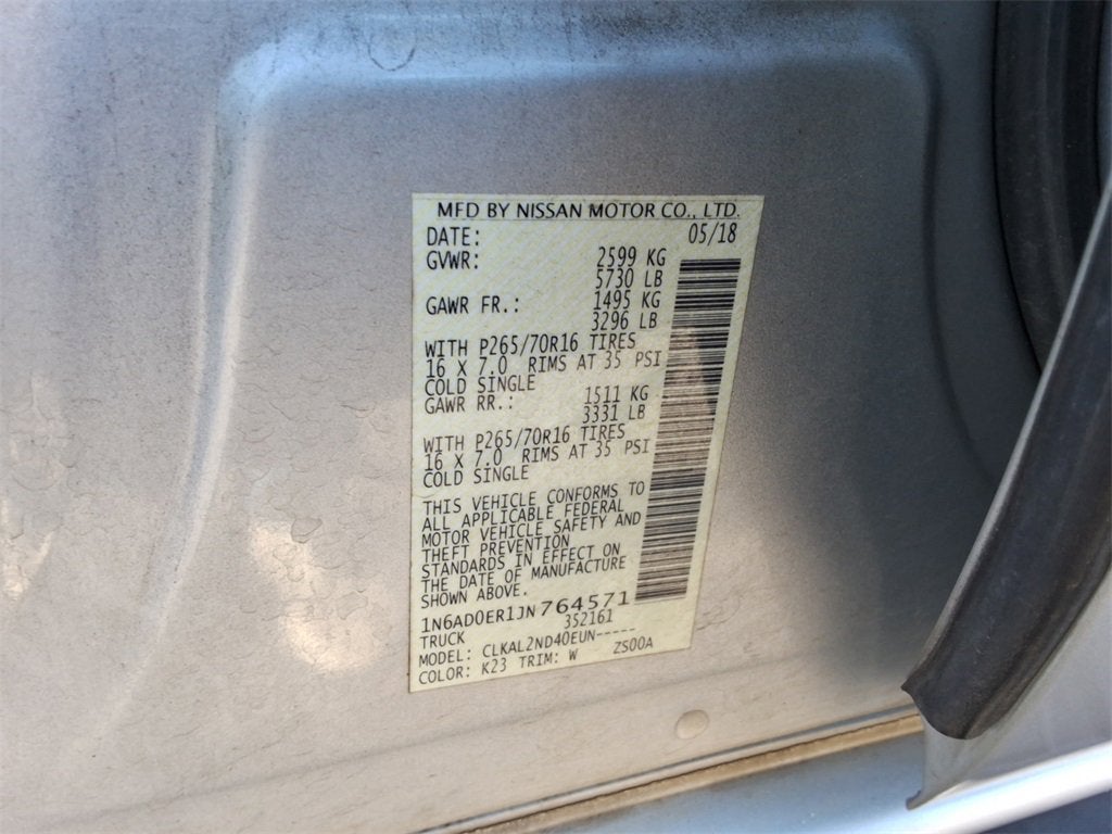 2018 Nissan Frontier SV V6