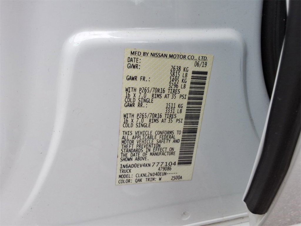 2019 Nissan Frontier SV