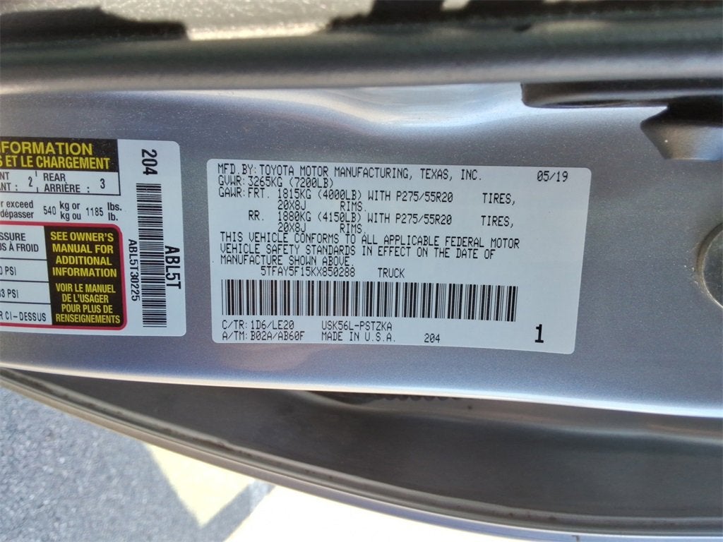 2019 Toyota Tundra Platinum 5.7L V8