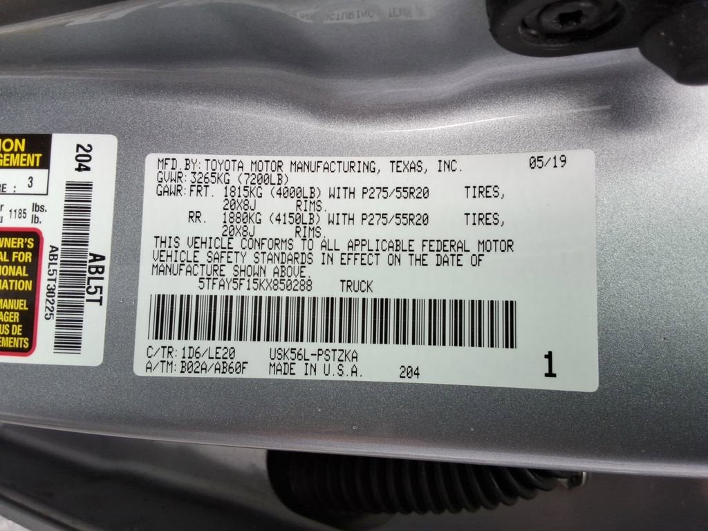 2019 Toyota Tundra Platinum 5.7L V8