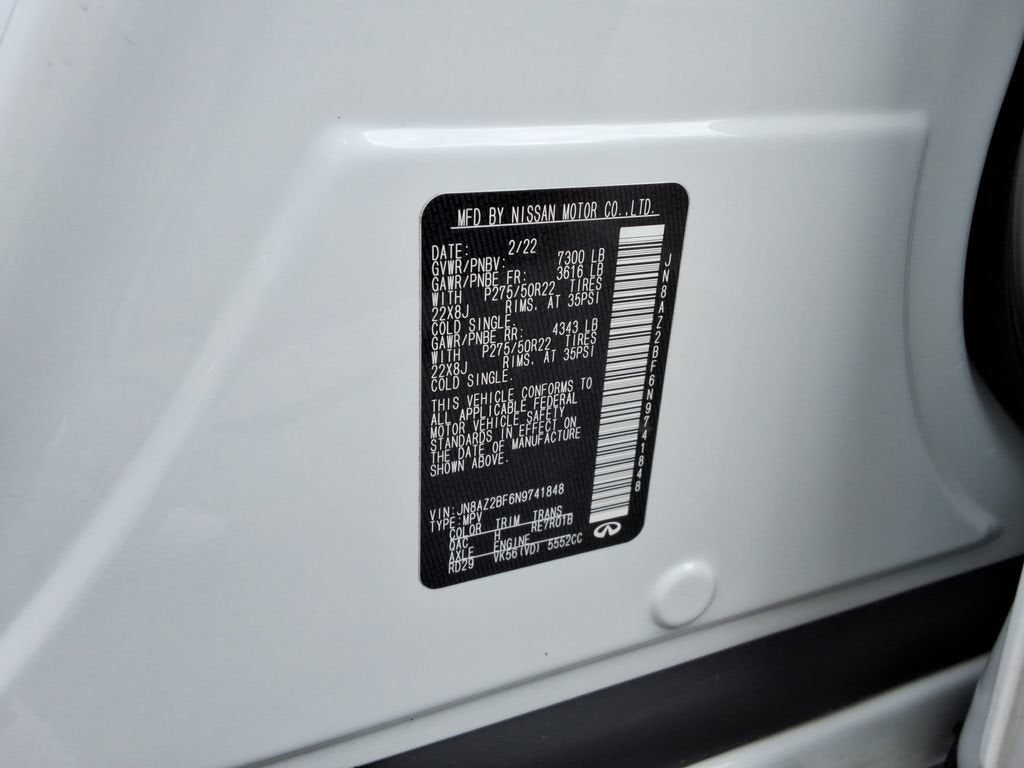 2022 INFINITI QX80 SENSORY