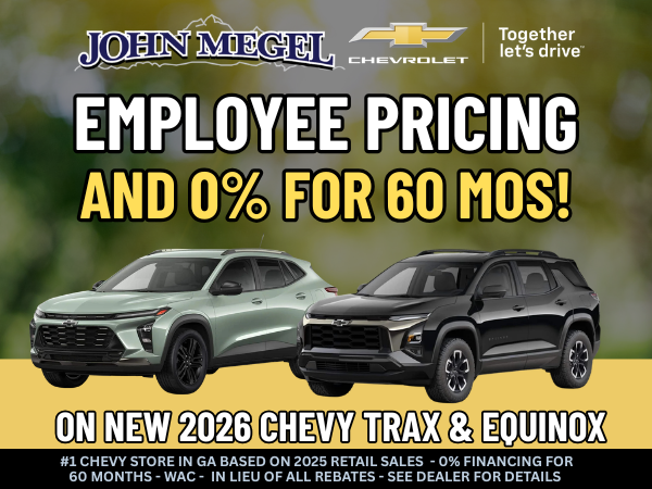 Employee Pricing and 0% for 60 months on New Chevy