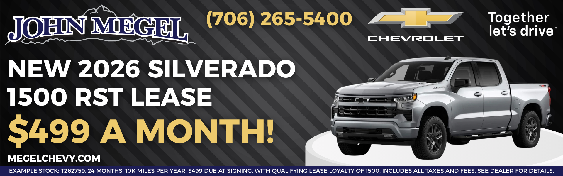 New 2026 Silverado 1500 RST Lease