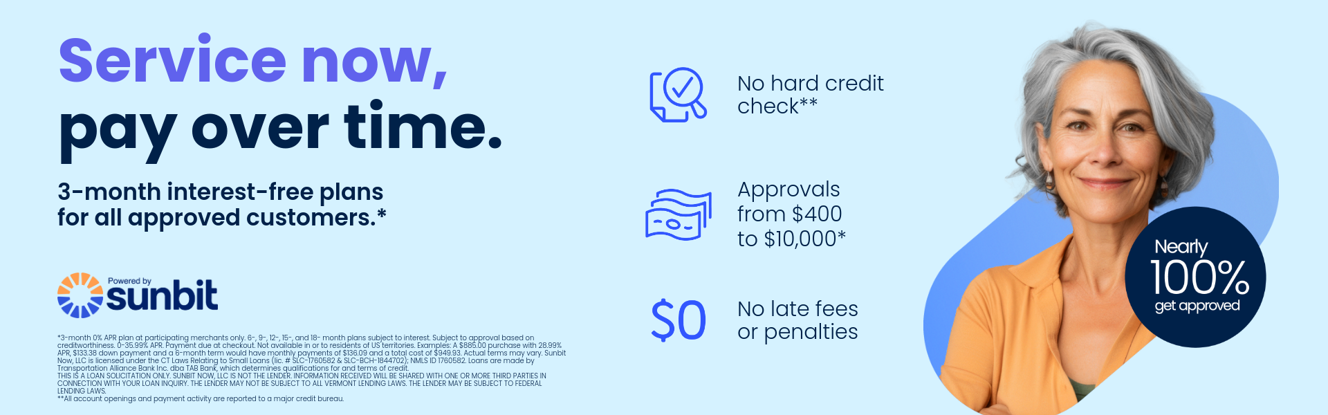 Service your Chevy now, pay over time.